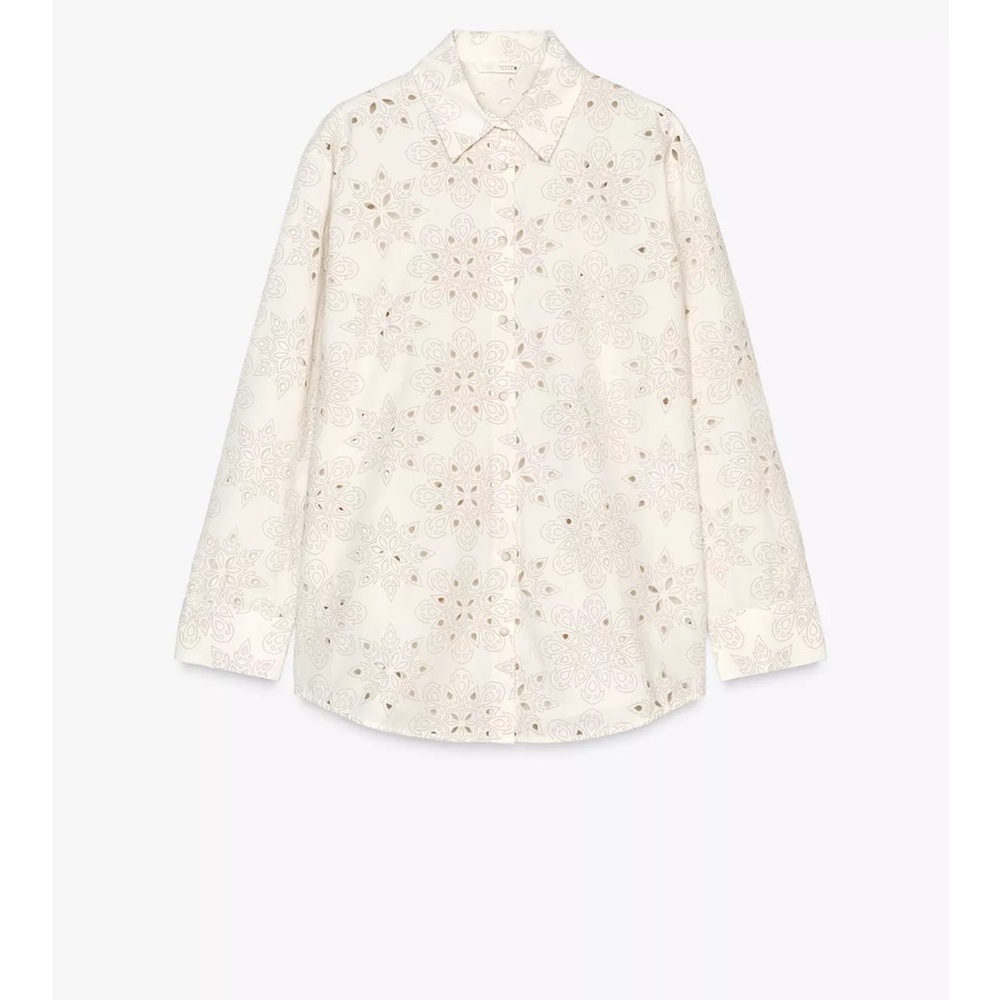ZARA EMBROIDERED PERFORATED RUBBERIZED SHIRT - Picture 5 of 7